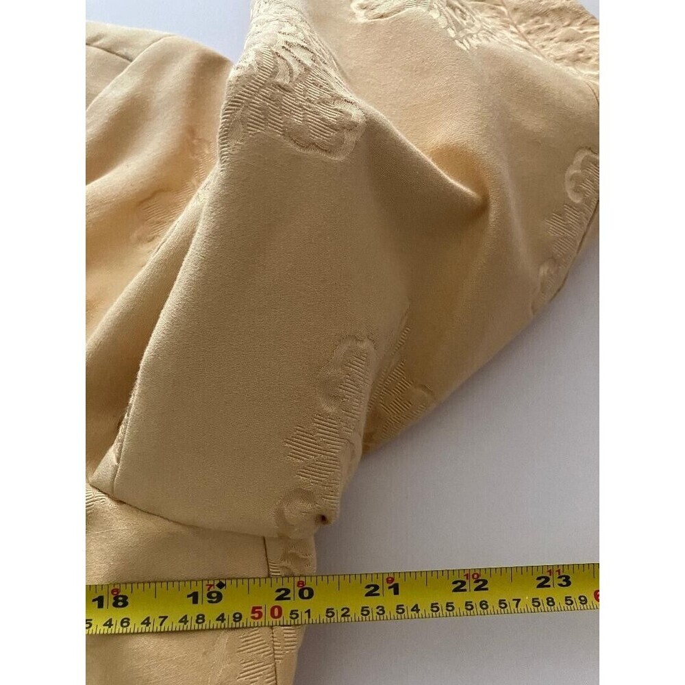 Talbots Womans Floral 14W Chic Yellow Blazer Jacket Classic Toggle Knot - Picture 9 of 10